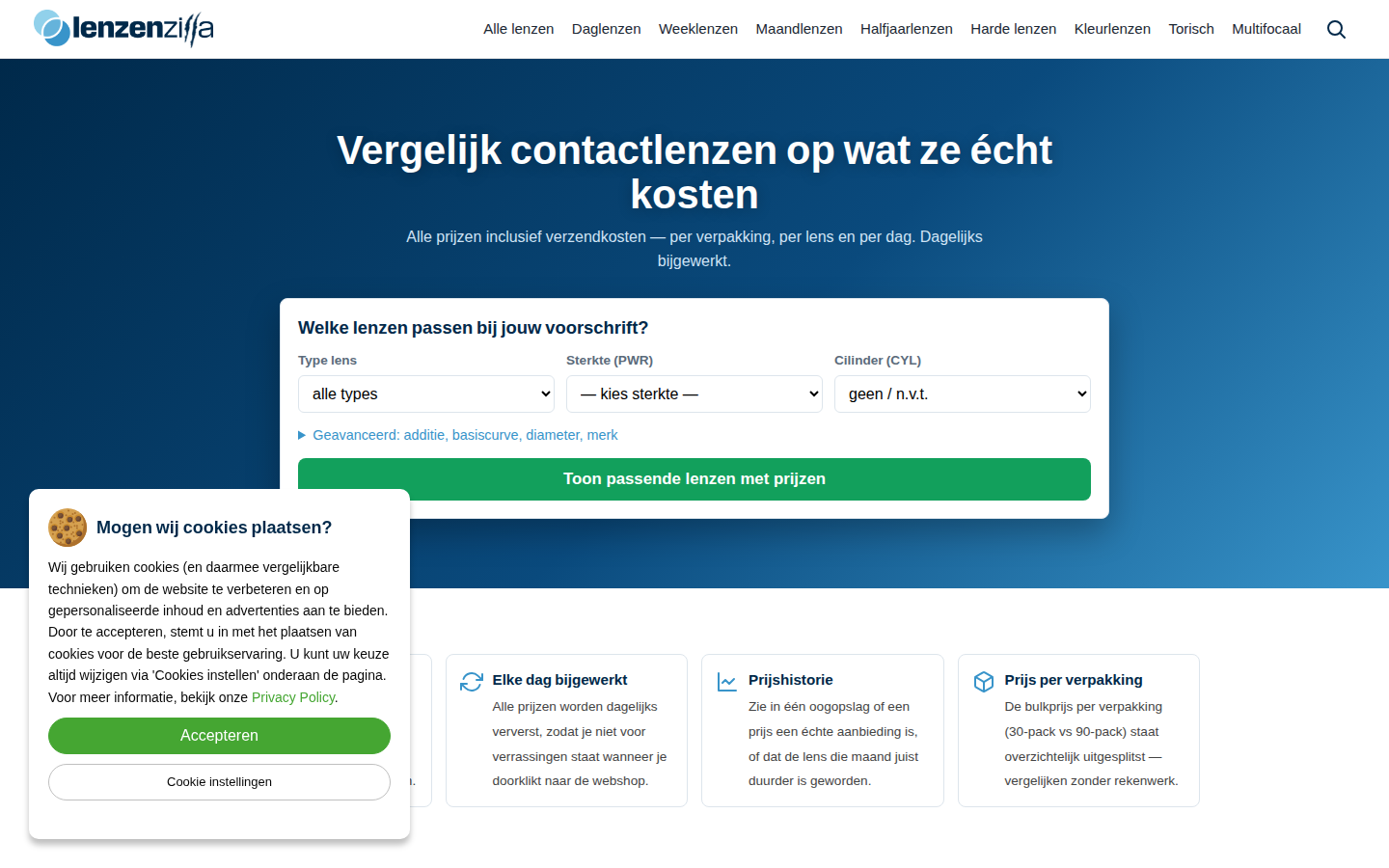 Lenzenzilla contact-lens price comparison results